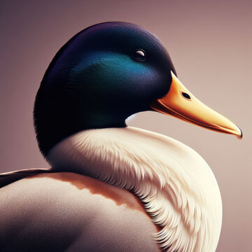 Mallard Duck, Anas platyrhynchos, Pato Real Mexicano, anade real, anade azulon o pato de collar, collared duck, Кряква, high quality portrait,  isolated background.