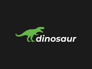 dinosaur logo vector illustration. dino t-rex silhouette logo template