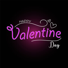 happy valentine day text effect vector