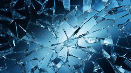The texture of broken glass is rendered in 3d