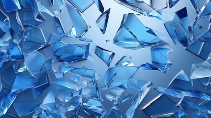 The texture of broken glass is rendered in 3d