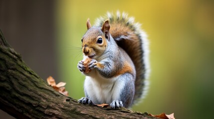 A close-up camera captures a squirrel eating its meal.