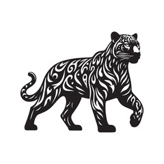 Silhouetted Sovereignty: Jaguar Silhouettes Symbolizing the Sovereignty and Dominance of this Apex Predator - Jaguar Illustration - Jaguar Vector
