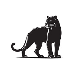 Fierce Beauty: Jaguar Silhouette Series Celebrating the Fierce and Untamed Beauty of this Magnificent Wild Cat - Jaguar Illustration - Jaguar Vector
