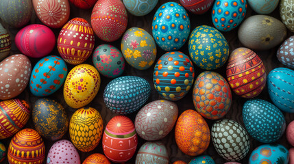Fototapeta na wymiar Easter colorful chocolate eggs on a neutral background.