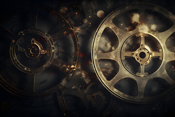 Fototapeta premium Vintage film reel background