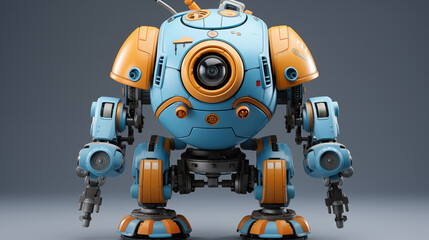 full armored cartoon inspired robot, anime style