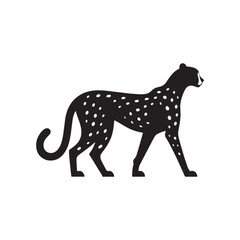 Graceful Gazes: Cheetah Silhouette Series Capturing the Elegant Stature of the Wild Predator - Cheetah Illustration - Cheetah Vector
