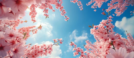 Mesmerizing Weeping Cherry Blossoms Grace the Blue Sky with their Heavenly Beauty