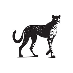 Prowess in Shadows: Cheetah Silhouettes Illustrating the Predator's Stealthy Hunting Instinct - Cheetah Illustration - Cheetah Vector
