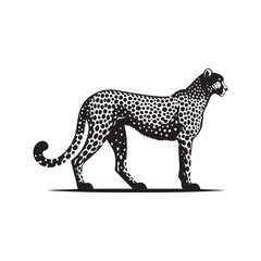 Feline Forms: Cheetah Animal Silhouette Collection Showcasing the Sleek and Agile Nature - Cheetah Illustration - Cheetah Vector
