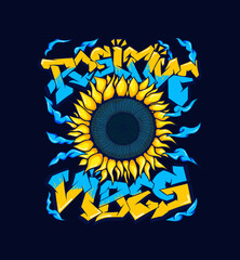 Sun Flower Vector Design For T shirt Prints, streetwear, Urban Style and poster