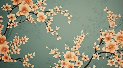 A vintage wallpaper that features a floral pattern and a seamless abstract background.
