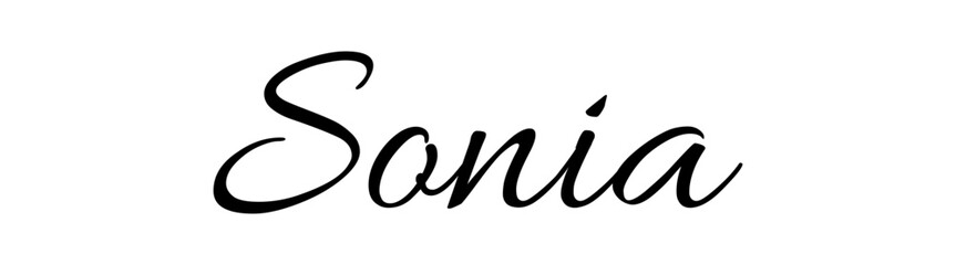 Sonia - black color - name written - ideal for websites, emails, presentations, greetings, banners, cards, books, t-shirt, sweatshirt, prints, cricut, silhouette,
