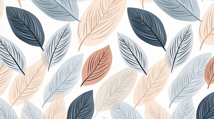 An abstract pattern of leaves made by a hand drawn artist.