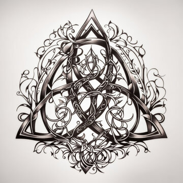 Triquetra tattoo isolated on a white background