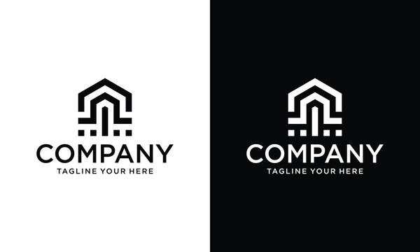 custom homes logo design concept with simple, minimalist and modern styles.
