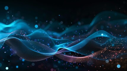 Data technology abstract futuristic blue science background . Low poly shape with connecting dots and lines on dark background. 3D rendering . Big data visualization .