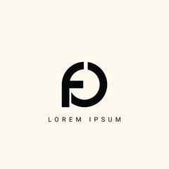 Alphabet FO or OF illustration monogram vector logo template