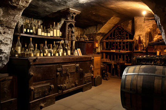 Wine Cellar with Rare and Vintage Bottles