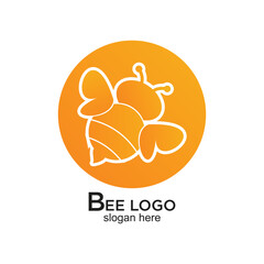 Bee logo design simple concept Premium Vector