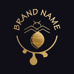 Bee logo design simple concept Premium Vector