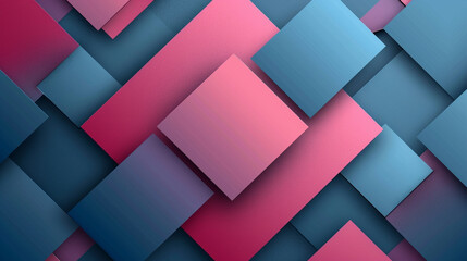 Raspberry & shades of blue abstract shape background vector presentation design. PowerPoint and Business background.