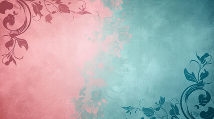 Raspberry & shades of blue vintage background vector presentation design with copy space