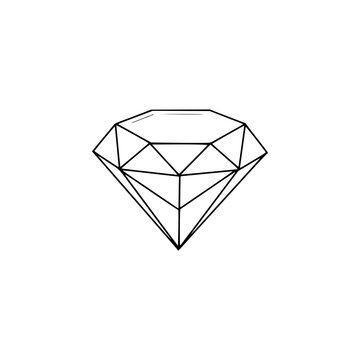 Diamond sketch icon isolated on background