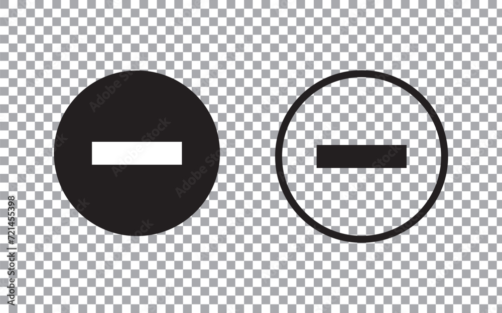 Poster minus round isolated icon, minus circle two way vector icon with editable stroke, rounded delete but