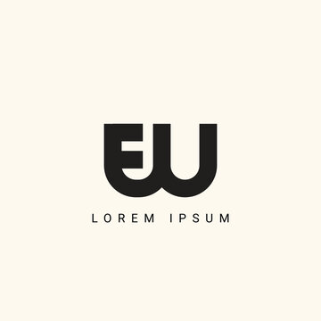 Alphabet FW or WF illustration monogram vector logo template