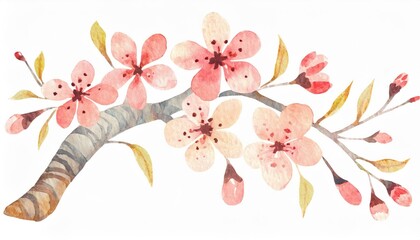 水彩風の桜の花