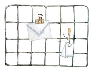 Watercolor moodboard with stationery. Planning concept.Inspirational board design. Creative work concept.