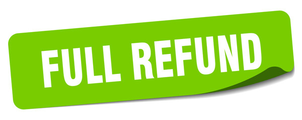 full refund sticker. full refund label