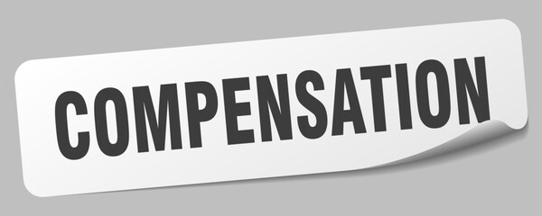 compensation sticker. compensation label