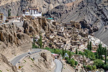 views of lamayuru village in leh ladakh district, india