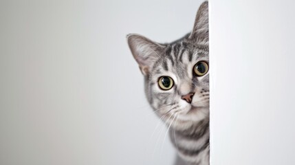 American shorthair cat peeking 2