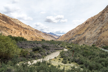 landscape of markha trekking in leh ladakh, india