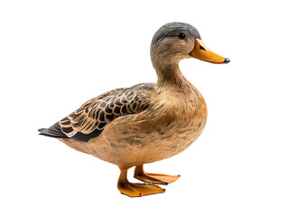 Wooden Duck Decoy, isolated on a transparent or white background
