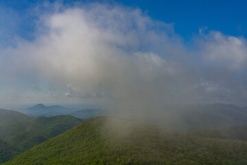 clouds over the mountains