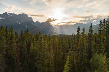sunset over the mountains