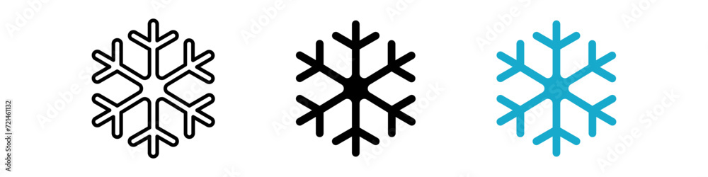 Wall mural snowflake icon set. snow vector set. christmas snow icon set. isolated graphic illustration snowfall