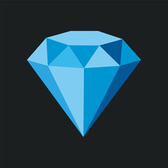 Brilliant icon design. Simple expensive diamond. Isolated graphic illustration featuring gem symbols. Precious crystal in vector design style