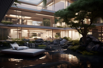 Fototapeta premium Zen living room Gardens