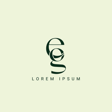 EG Letter Logo Design Vector Template. Alphabet Initial Letter EG Logo Design With Glossy Reflection Business Illustration