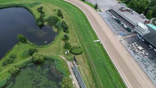 Aerial Horse track farm