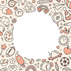 Cute doodle sketch framed background
