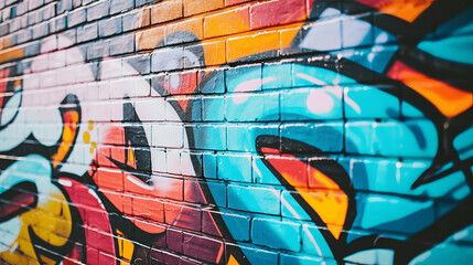 Backdrop of urban graffiti painting on a city wall