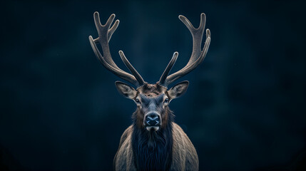 bull elk portrait majestic deer stag autumn fall wildlife - obrazy, fototapety, plakaty