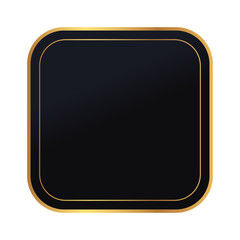 black square gold frame background
